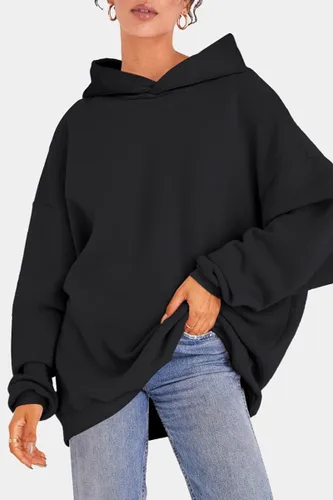 Vista 3 de EFAN Sudaderas con capucha de gran tamaño para mujer, sudaderas de forro polar con capucha, suéteres casuales y cómodos, ropa de moda de otoño 2023
