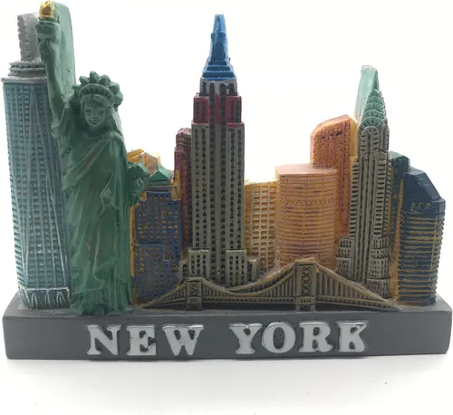 Vista 6 de Imán de nevera de Nueva York, Estados Unidos, resina 3D, hecho a mano, artesanía, turista, viaje, ciudad, recuerdo, colección, etiqueta, nevera