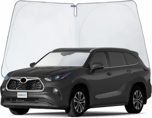 Vista 24 de Clim Art - Parasol para parabrisas de Nissan Pathfinder 2022-2024, plegable, personalizado, protector solar para vehículo, cubierta para parabrisas