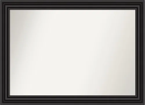 Vista 566 de Amanti Art Espejo personalizado, espejo de baño negro puente, espejo de pared o espejo de tocador de baño sobre el fregadero (26 x 26 pulgadas)