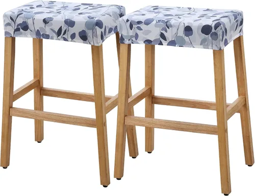 Vista 34 de YISUN Fundas de taburete rectangulares, paquete de 2 fundas elásticas impermeables para asiento de silla de montar, taburetes de bar, sillas de bar