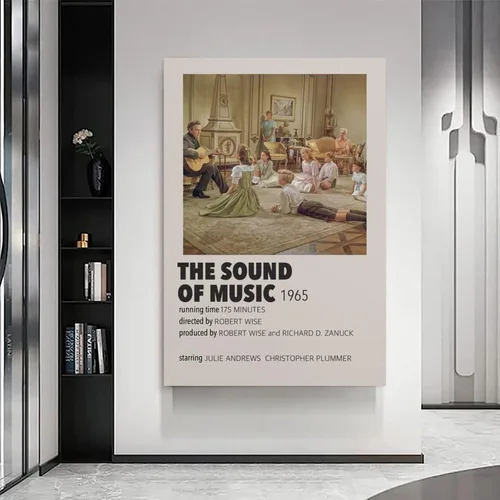 Vista 6 de CLBCIHWFN The Film Sound of Music - Pósteres artísticos musicales de cine retro para habitación, estética y arte de pared, póster de decoración