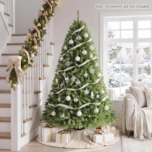 Vista 8 de DREAMADE Árbol de Navidad artificial preiluminado de 6.5 pies, abeto Fraser Green-2