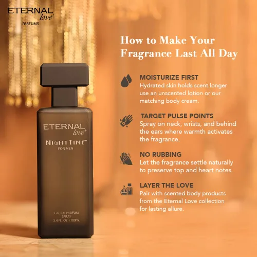 Vista 8 de Eternal Love Paquete nocturno – Eau de Parfum Spray de larga duración aroma cálido y sofisticado – 3.4 oz