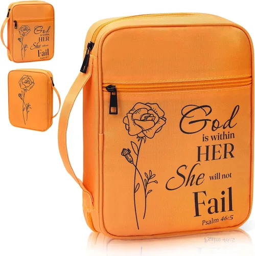Vista 16 de GUEER Funda para Biblia para hombres, Portabiblia, Funda para Biblia Bolsa Organizadora de Transporte, con Cremallera y Bolsillos para Biblia