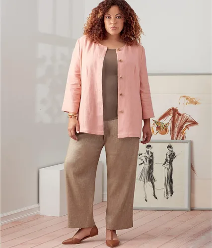 Vista 4 de Kit de patrón de costura para mujer, camiseta de punto y pantalones sin botones, código 9269