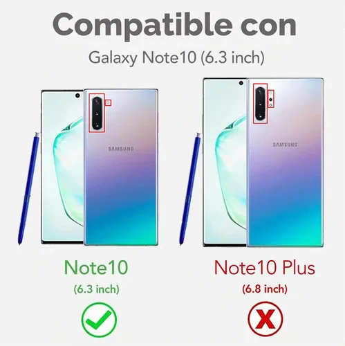 Vista 2 de Funda para Samsung Galaxy Note 10 con protector de pantalla, cuerpo completo, híbrido, de doble capa, a prueba de golpes, acrílico, funda trasera