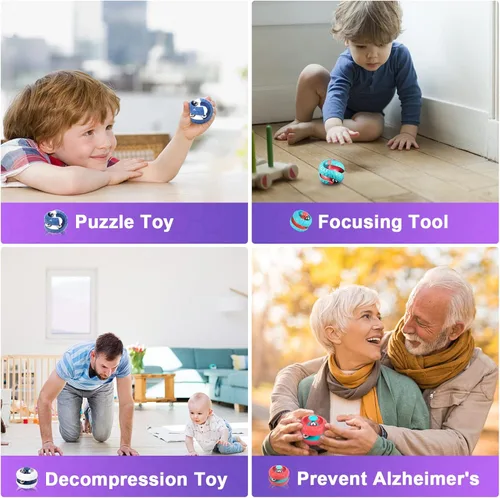 Vista 4 de Paquete de juguetes para ansiedad, bola órbita, novedosa pista creativa, cubo infinito, bolas para aliviar el estrés, juguetes sensoriales