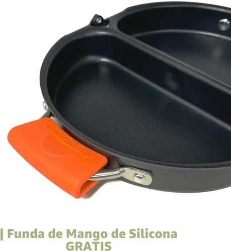 Vista 4 de TECHEF - Sartén para frittata y omelette, antiadherente de doble cara plegable, fabricada en Corea (libre de PFOA) (Negro)