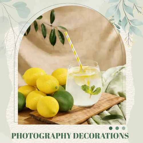 Vista 2 de Toopify 20 limones falsos, limones artificiales amarillos y verdes, acabado mate, decoración de frutas para cocina, frutero, mesa y fotografía