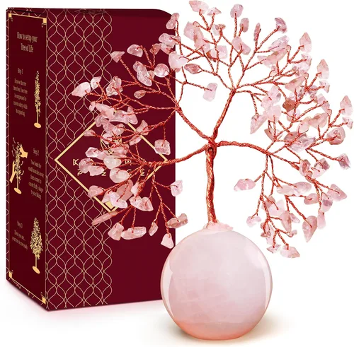 Vista 39 de Árbol de la vida de cristal para decoración del hogar y la oficina, regalos para mujeres, piedras curativas de amazonita de chakra, árbol bonsái