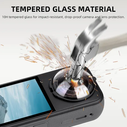 Vista 2 de Protector de lente X5 Premium para Insta360 X5, cubierta protectora de lente de vidrio templado de alta transparencia para cámara protectora Insta