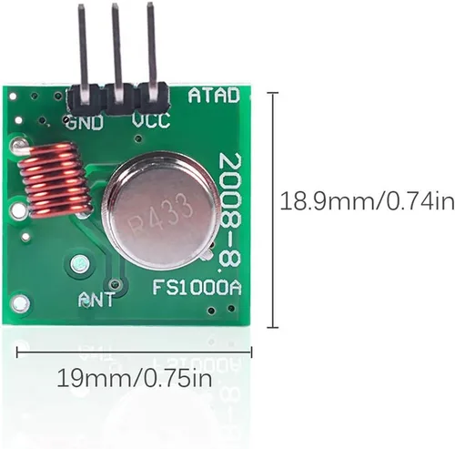 Vista 4 de HiLetgo Kit de transmisor + receptor de alta frecuencia, módulo transceptor súper regenerativo para alarma antirrobo