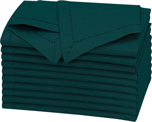 Vista 30 de Ruvanti Juego de 6 Servilletas de Lino, Servilletas de Tela de 18x18 pulgadas, Servilletas de Tela de Mezcla de Algodón y Lino Lavables, Suaves Negro