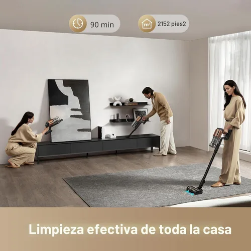 Vista 6 de DREAME Aspiradora inalámbrica Z20, aspiradora inteligente con potente succión de 250 AW, hasta 90 minutos de tiempo de funcionamiento, versátil