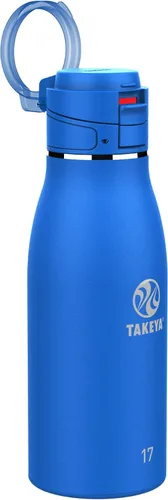 Vista 9 de Takeya Traveler - Taza de café de viaje de acero inoxidable con tapa abatible (17 onzas, rubor), taza aislada a prueba de fugas para café y té