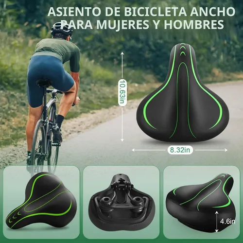 Vista 6 de Bicycle Seat, Gel Bike Seat Waterproof Bicycle Saddle - Dual Shock Absorbing, Most Comfortable Bicycle Seat Replacement for Mountain Bikes, Road