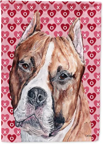 Vista 119 de Caroline's Treasures SS4484GF Bandera de jardín con diseño de bulldog inglés y corazones para el Día de San Valentín, bandera decorativa para patio