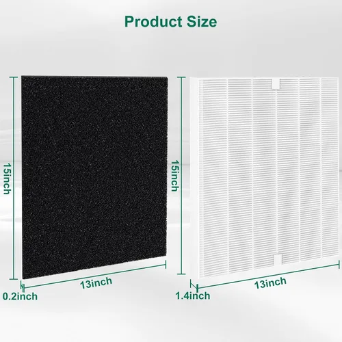 Vista 5 de AP-1512HH Filtro de repuesto compatible con Coway Airmega AP-1512HH y Airmega 200M Air Puri-Fier, AP-1512HH-FP, AP-1518R, AP-1519P, 4 filtros, 4