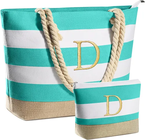 Vista 120 de YOOLIFE Bolsas de playa para mujer, bolsa de lona de viaje, bolsa impermeable para piscina, artículos esenciales de viaje, regalos para mujeres
