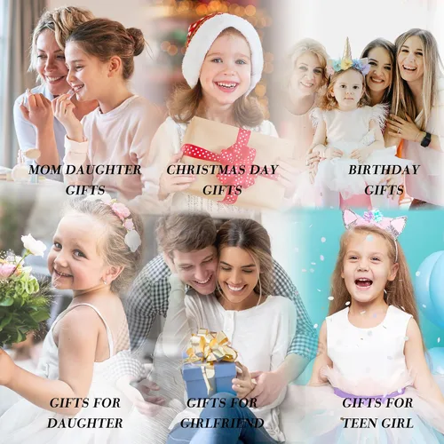 Vista 6 de Parima Joyero de regalos de unicornios para niñas, caja de joyería personalizada, regalos para hija de mamá papá, pequeña caja de joyería rosa
