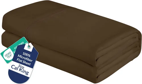 Vista 54 de Royale Linens Sábana Plana Individual – Sábanas Planas de Microfibra Cepillada Ultra Suave 1800 Solamente – Sin Arrugas y Resistentes a las Manchas
