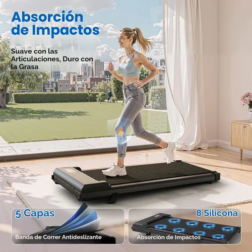 Vista 7 de Incline Walking Pad with Incline 8% & 2.5HP, Quiet Under Desk Treadmill≤35DB for Home Office, Upgraded Portable Treamill with High 350LB Capacity