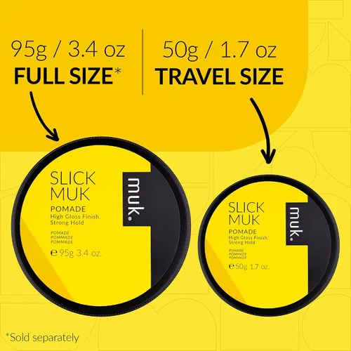 Vista 3 de Muk Haircare Slick Muk - Pomada de alto brillo, pomada de cabello de fijación fuerte para hombres, 1.76 onzas