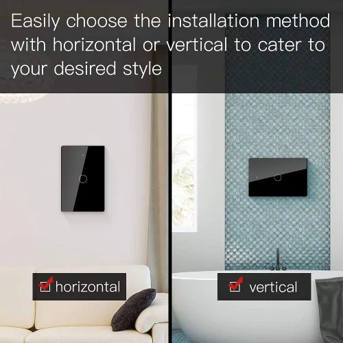Vista 9 de MOES Smart switch táctil de cable único 2ª generación WiFi RF433, no necesita cable neutro, compatible con Smart Life/Tuya App, Alexa y Google Home