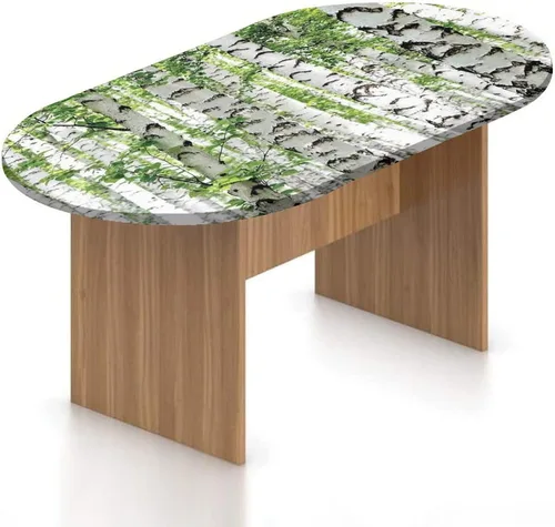 Vista 12 de Mantel ovalado de poliéster elástico de madera, tablones de madera vieja con estampado rural natural, se adapta a mesas ovaladas de hasta 36 x 48