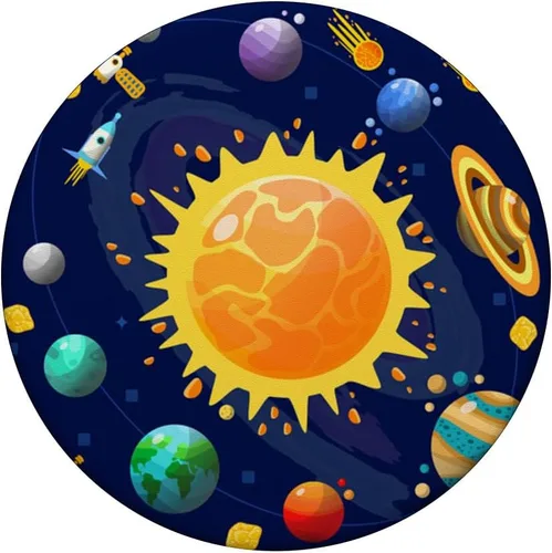Vista 3 de Órbita celestial estética – Astrología Sun With Planets PopSockets PopGrip intercambiable