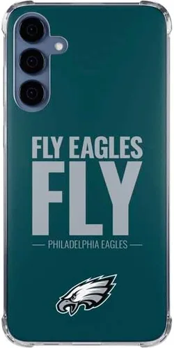 Vista 13 de Skinit Clear Phone Case Compatible with Galaxy A35 5G - Officially Licensed NFL Philadelphia Eagles Black & White Design