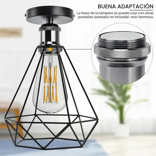 Vista 5 de Soporte de caja de salida de una pieza E26 E27 Base de porcelana Soporte de lámpara de iluminación con parte superior con cable para cocina Negro