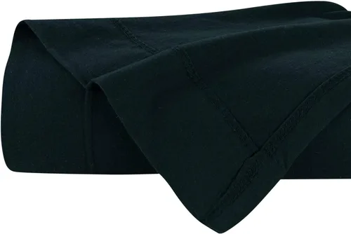 Vista 5 de DELANNA Juego de sábanas de punto de jersey suave, transpirable, tejido de camiseta rico en algodón (negro, individual)