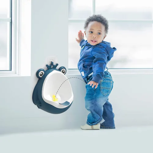 Vista 2 de Orinario de entrenamiento para orinario para niños pequeños, entrenador de orina para baño, divertido entrenamiento para bebés (azul DEEP)