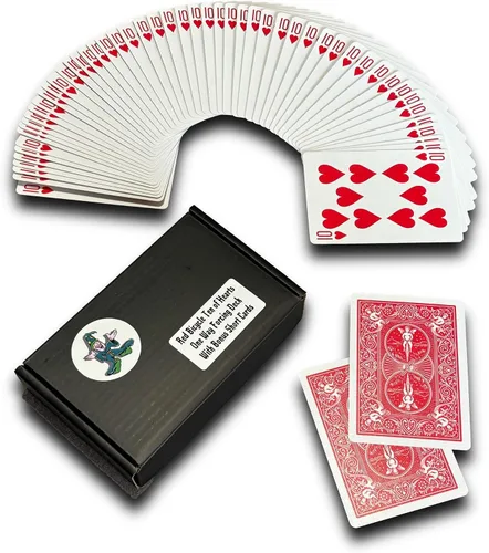 Vista 17 de Ted's Sterling Magic Kit de truco de bicicleta unidireccional con 52 cartas idénticas, corazones de espalda roja (Ace)