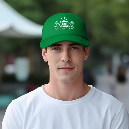 Vista 5 de Define Too Drunk - Gorra de béisbol de malla para golf, gorra para papá, ajustable, para hombres y mujeres, color negro
