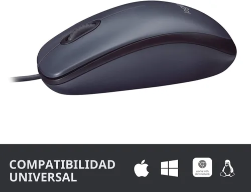 Vista 4 de Logitech - USB mouse óptico, USB mouse 910-001439., Negro