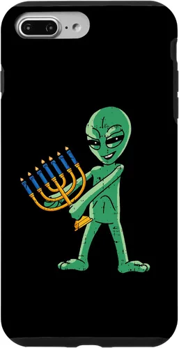 Vista 9 de Funda para iPhone 14 Alien Menorah Hanukkah Star Of David Janukah Jewish Holiday Case