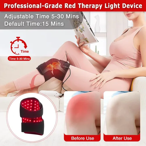 Vista 6 de AOBOCO Envoltura de terapia de luz roja para rodilla, 76 unidades, 660 nm y 152 unidades, 850 nm, almohadilla para dispositivo de terapia infrarroja