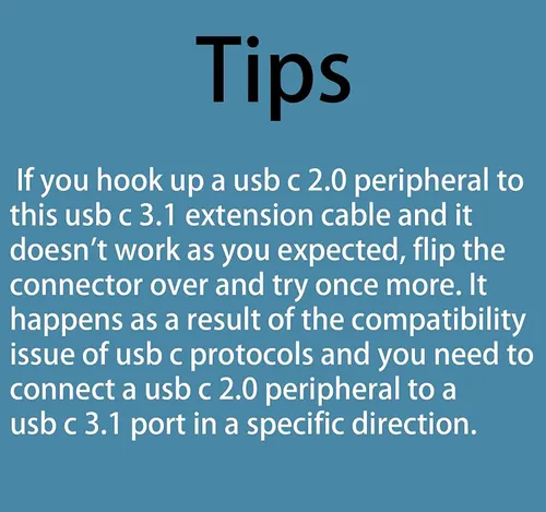 Vista 2 de Cable de extensión USB C de 90 grados, 6.6 pies de largo, adaptador de ángulo recto tipo C hembra macho, Awnuwuy USB 3.1 Gen 2 cable extensor