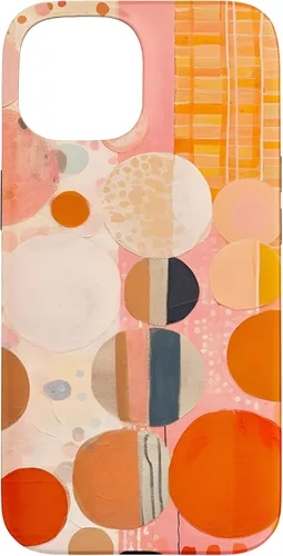 Vista 6 de iPhone 16 Abstract Boho Warm Orange and Pink Mid Century Modern Case