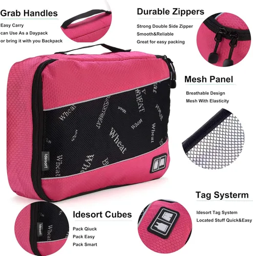 Vista 3 de Cubos de embalaje para bolsas de equipaje accesorios de viaje duraderos con etiqueta de ropa