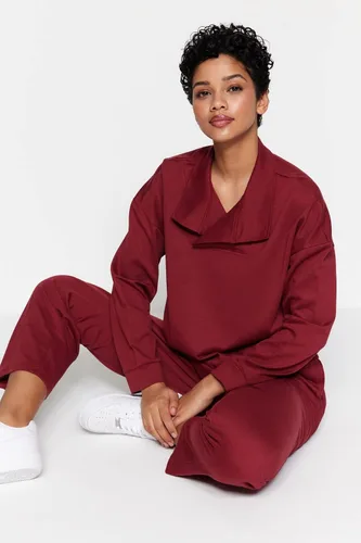 Vista 2 de Trendyol Conjunto de dos piezas de sudadera de punto medio liso para mujer