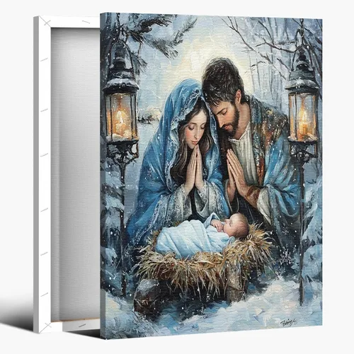 Vista 28 de Arte de pared en lienzo de Jesús y Cordero, Arte de pared en lienzo de Jesús abrazando a un cordero fangoso, Arte de pared cristiano para decoración