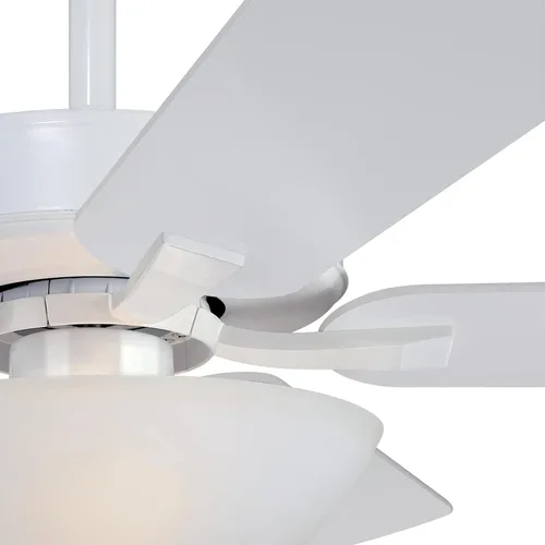 Vista 4 de Westinghouse 7308300 Albert, ventilador de techo LED tradicional con luz, 52 pulgadas, acabado blanco, vidrio esmerilado