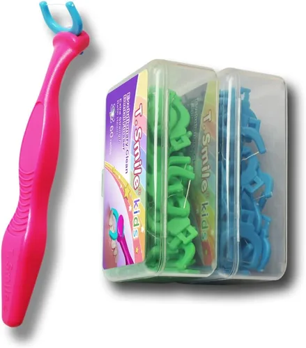Vista 11 de T.Smile Cabezas de recambio de hilo dental evolutivo para niños, tamaño infantil, sin fluoruro, para edades de 3 años en adelante