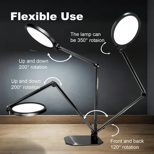 Vista 7 de NS Lámpara de escritorio LED profesional con control remoto, luz regulable CRI95+, 3000K – 6000K CCT ajustable, ángulo flexible, abrazadera