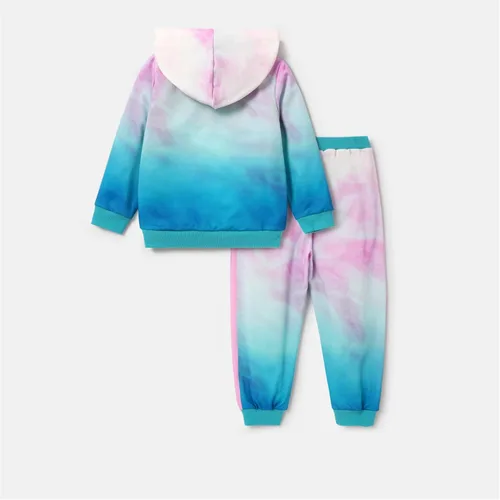 Vista 2 de Disney Frozen Princess Anna Elsa - Conjunto de sudadera con capucha y pantalones deportivos para niñas pequeñas y grandes