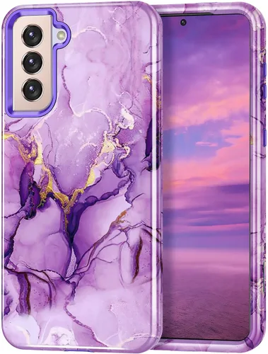 Vista 17 de Lamcase Funda para Galaxy S24 FE, resistente a prueba de golpes, híbrida de policarbonato duro, TPU suave, protección contra caídas de tres capas